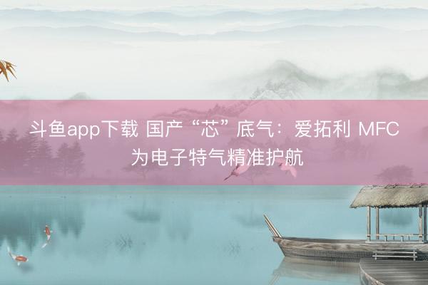 斗鱼app下载 国产 “芯” 底气：爱拓利 MFC 为电子特气精准护航