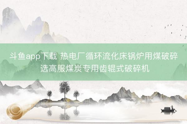 斗鱼app下载 热电厂循环流化床锅炉用煤破碎 选高服煤炭专用齿辊式破碎机