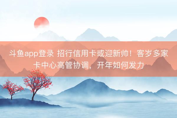 斗鱼app登录 招行信用卡或迎新帅！客岁多家卡中心高管协调，开年如何发力